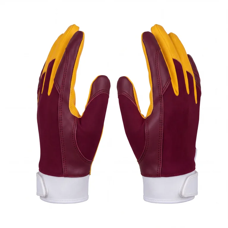 Custom football team gloves, left side view