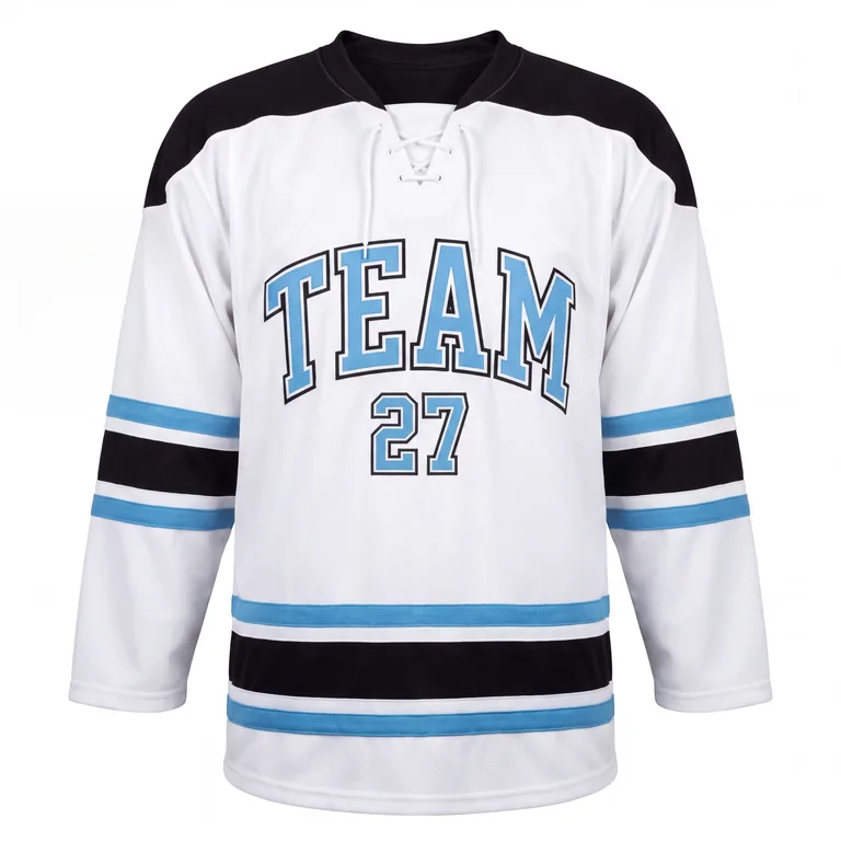 Custom ice hockey away game jerseys, front view