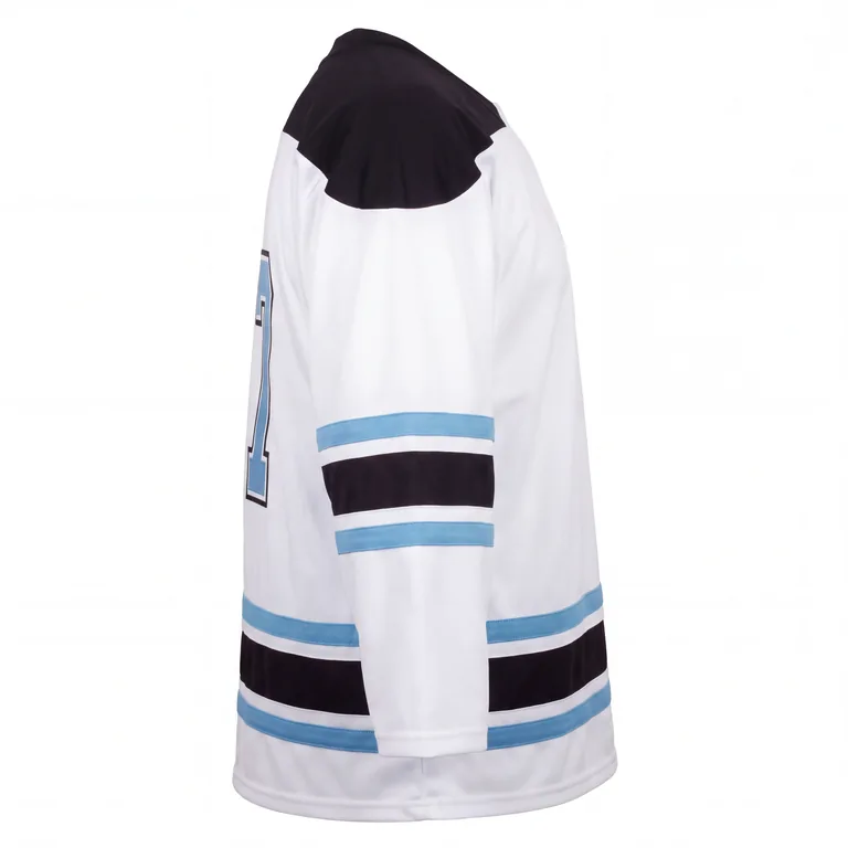 Custom ice hockey away game jerseys, left side view