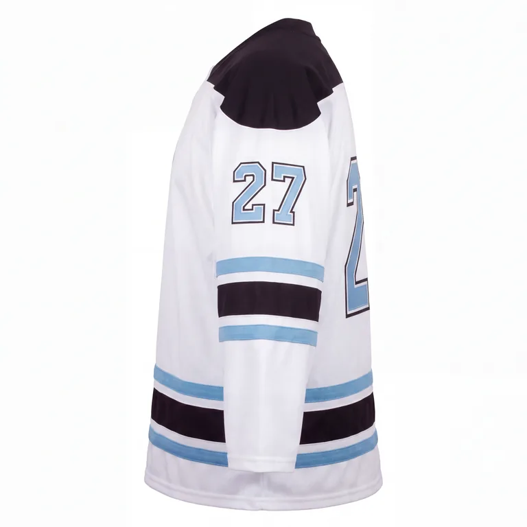 Custom ice hockey away game jerseys, right side view