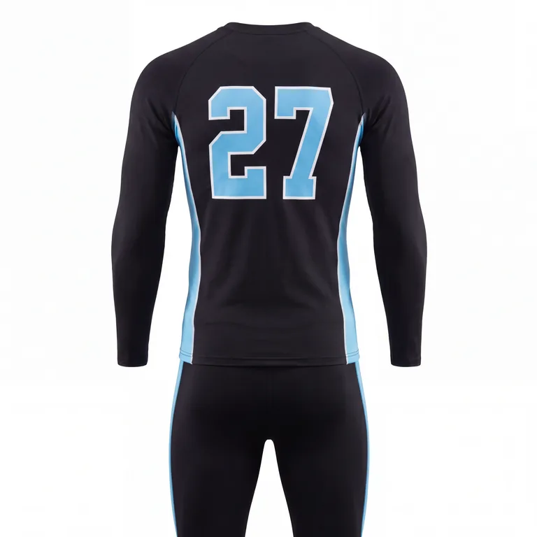 Custom ice hockey base-layer sets, back view