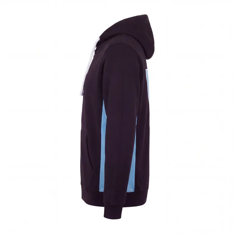 Custom ice hockey full-zip hooded jackets, right side view