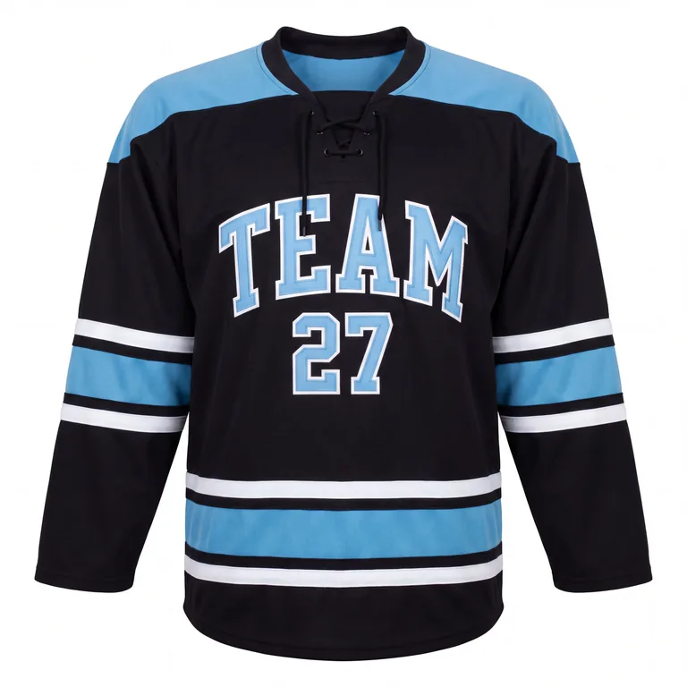 Custom ice hockey home game jerseys, front view