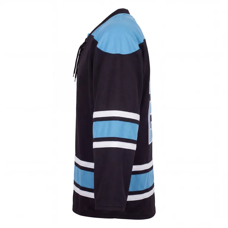Custom ice hockey home game jerseys, left side view