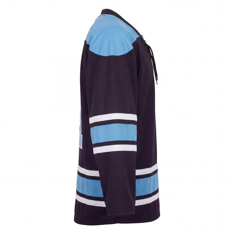 Custom ice hockey home game jerseys, right side view