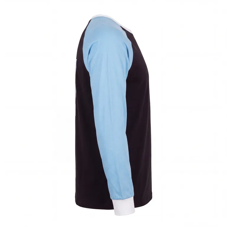 Custom ice hockey long-sleeve team tees, left side view