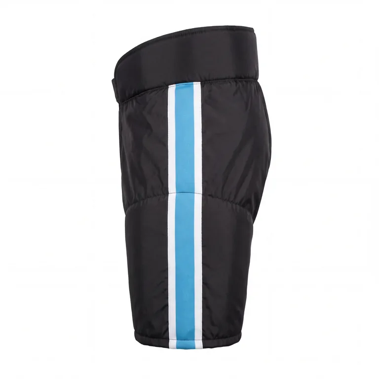Custom ice hockey pant shells, left side view