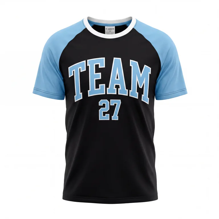 Custom ice hockey short-sleeve team tees, front view