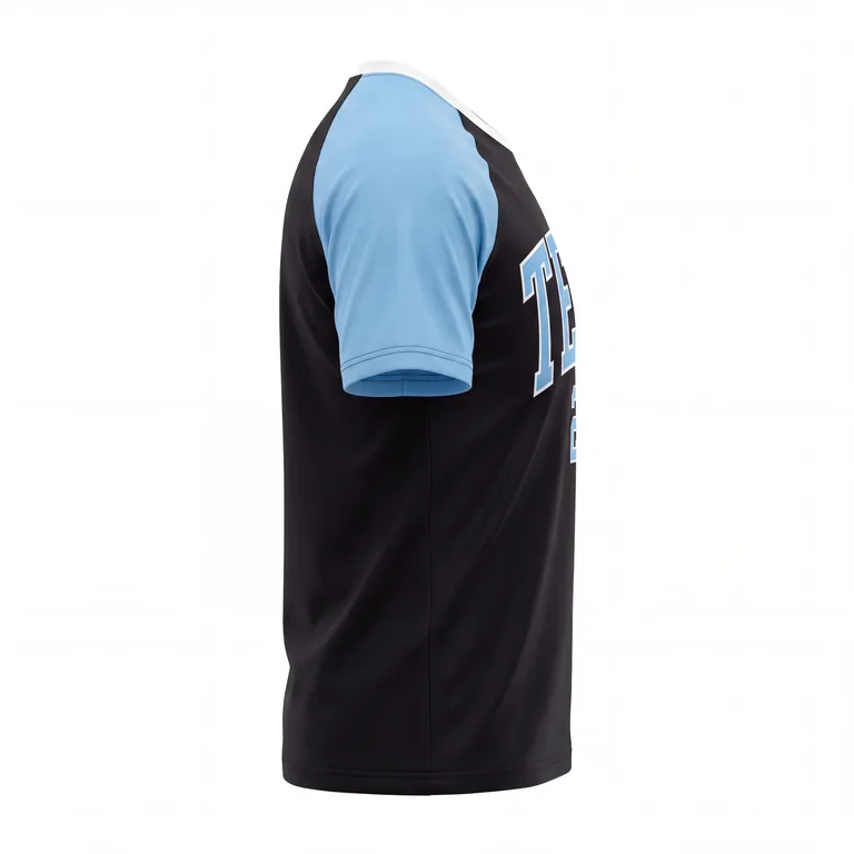 Custom ice hockey short-sleeve team tees, left side view
