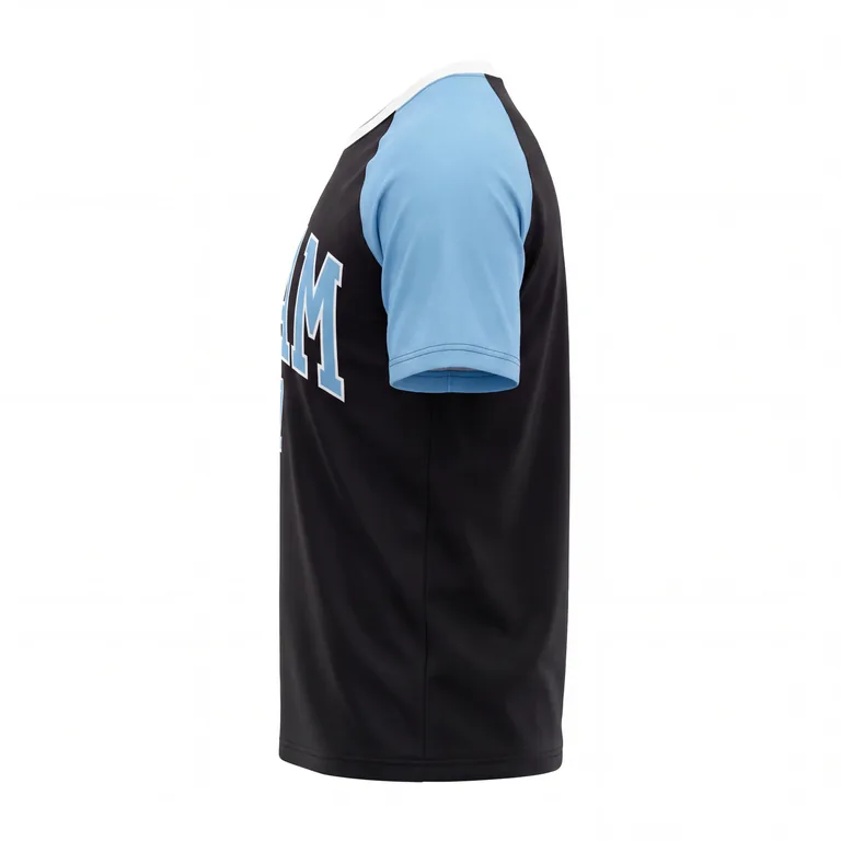 Custom ice hockey short-sleeve team tees, right side view