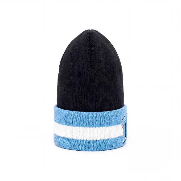 Custom ice hockey team beanies, left side view