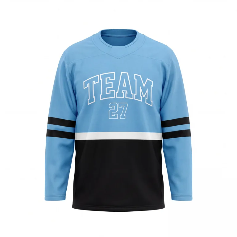 Custom ice hockey two-tone game jerseys, front view