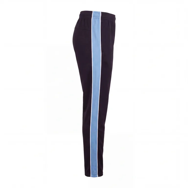 Custom ice hockey warm-up pants, left side view