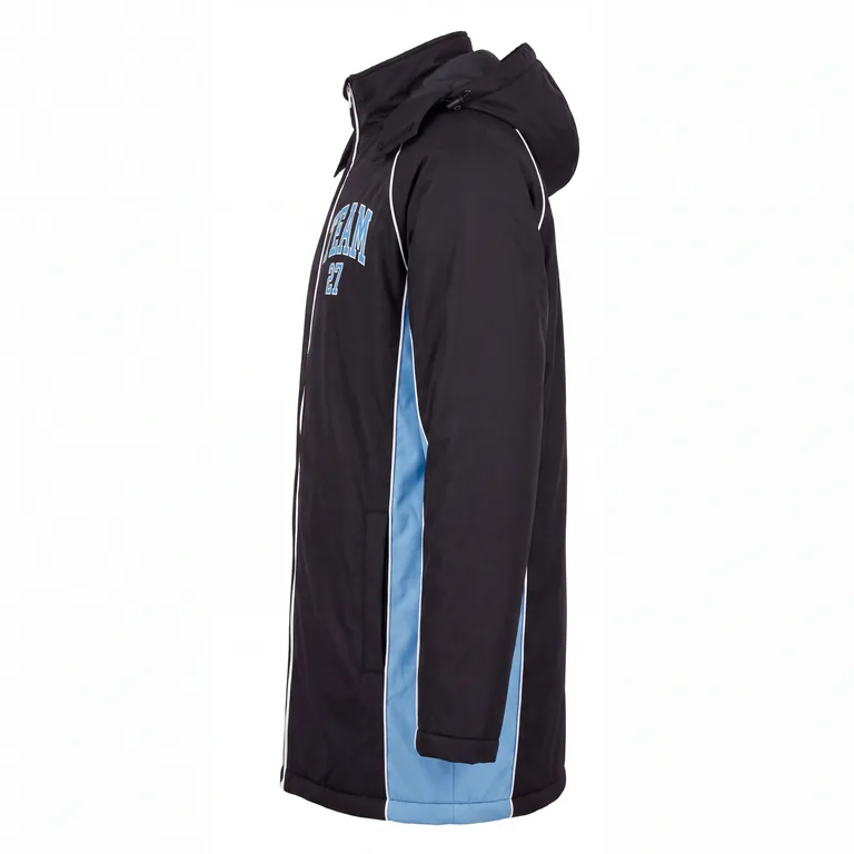 Custom ice hockey winter parkas, left side view