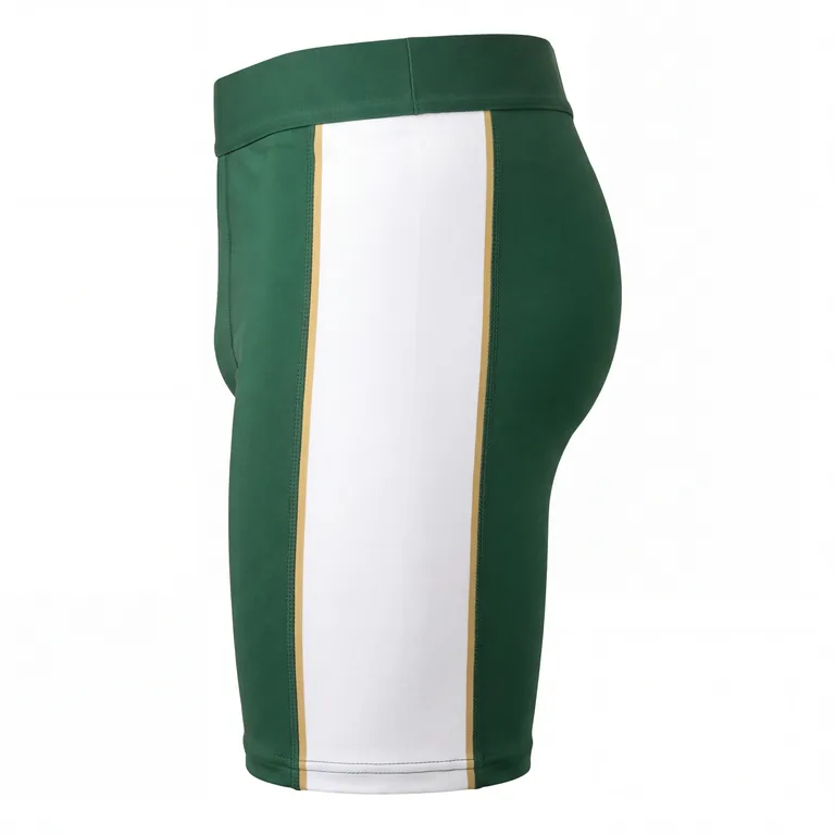 Custom lacrosse base-layer shorts, right side view