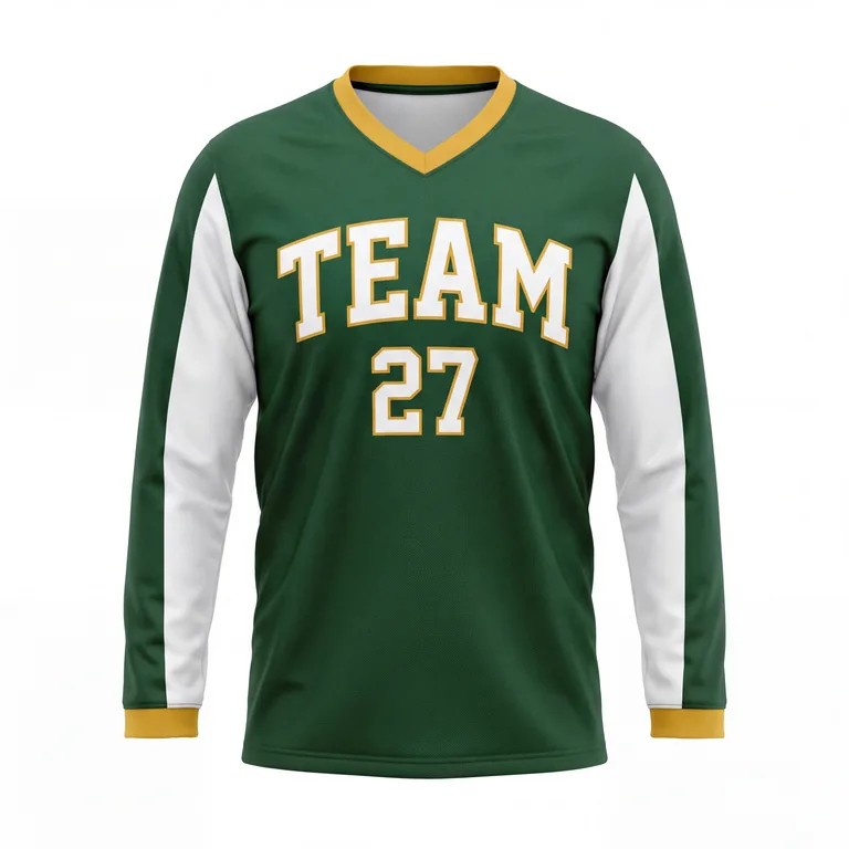 Custom lacrosse full-sleeve game jerseys, front view