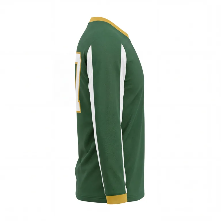 Custom lacrosse full-sleeve game jerseys, left side view