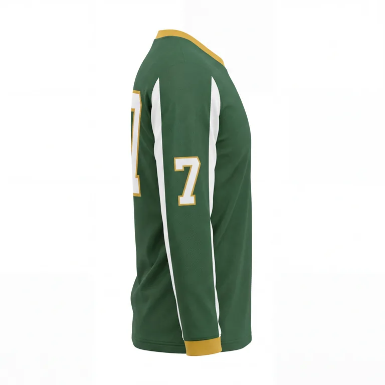 Custom lacrosse full-sleeve game jerseys, right side view