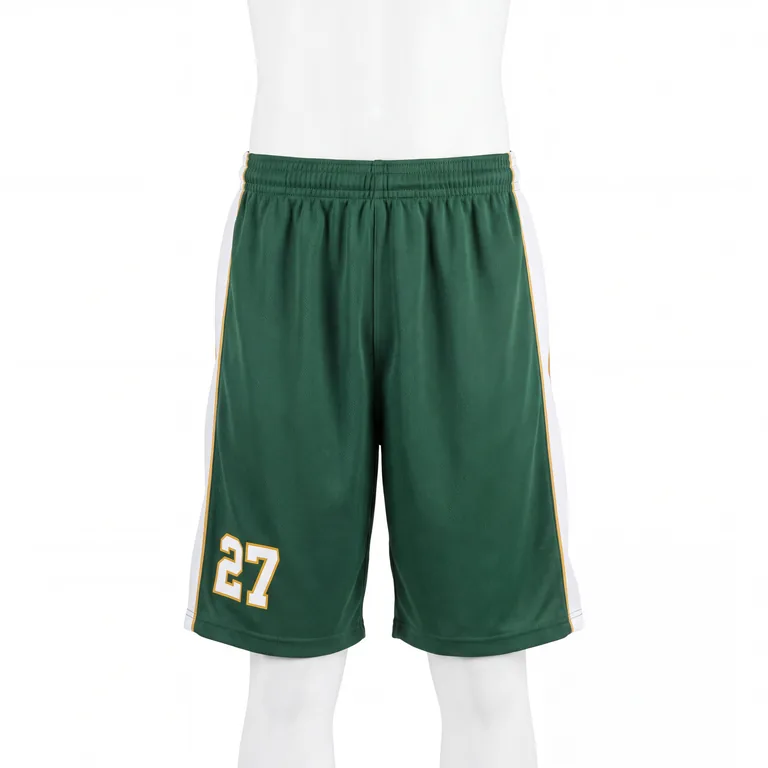 Custom lacrosse game shorts, front view