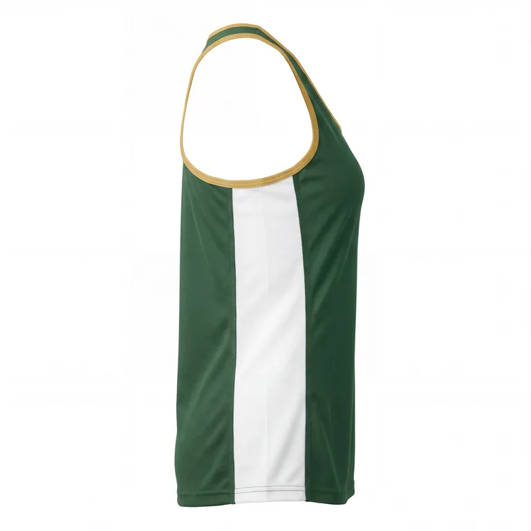 Custom lacrosse racer-back tank tops, right side view