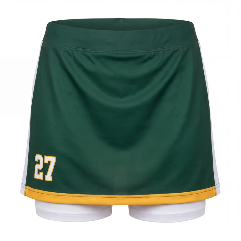 Custom lacrosse skorts, front view