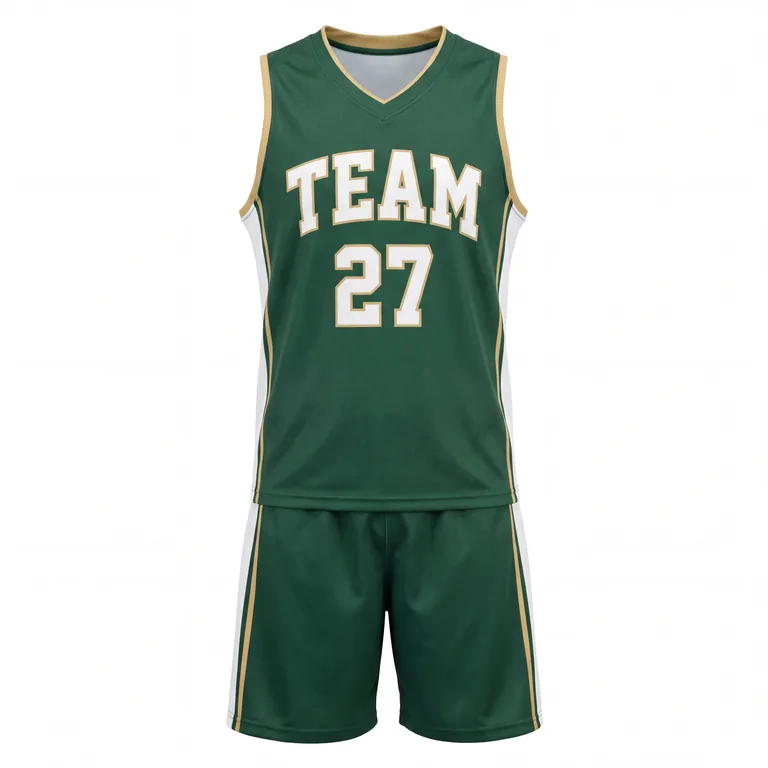 Custom lacrosse standard game uniforms, front view