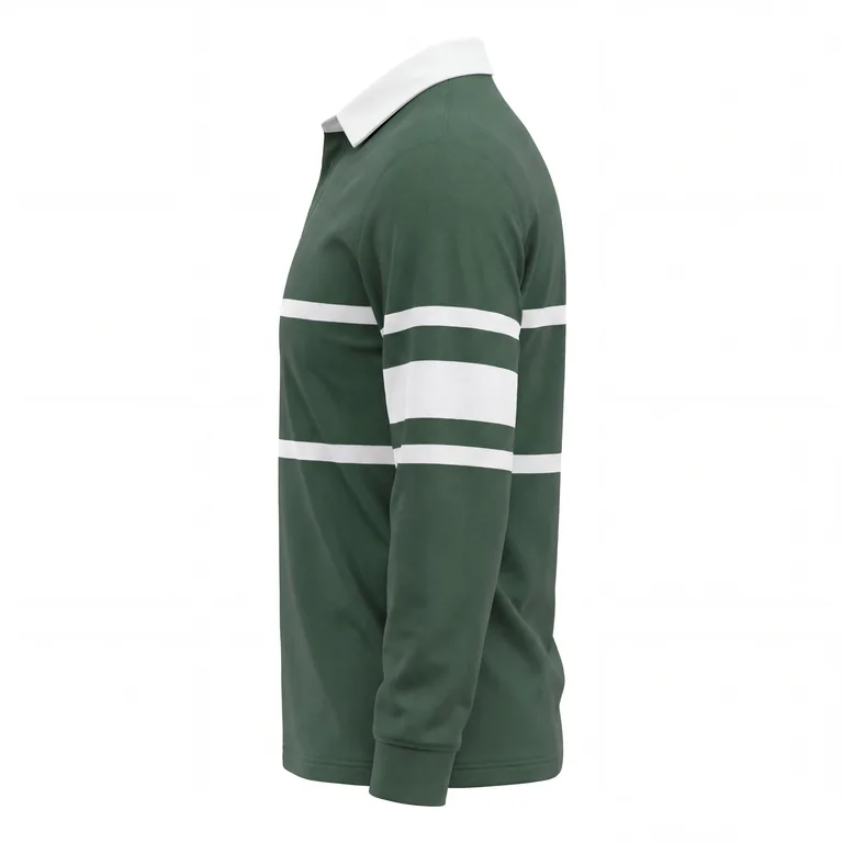 Custom rugby button-collar match jerseys, right side view