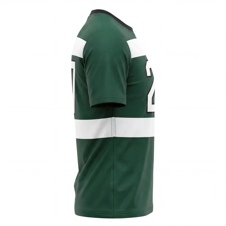 Custom rugby crew-neck classic jerseys, left side view