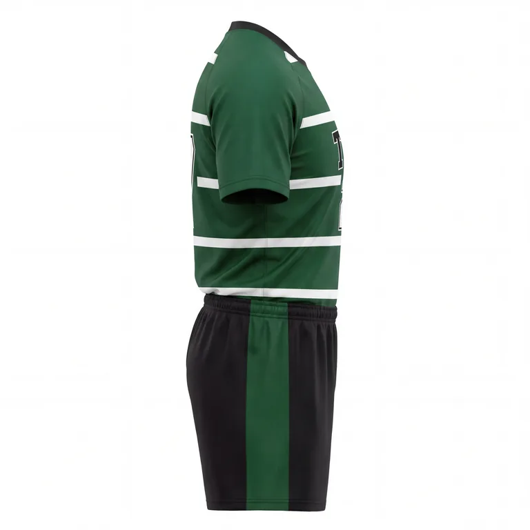 Custom rugby standard match uniforms, right side view