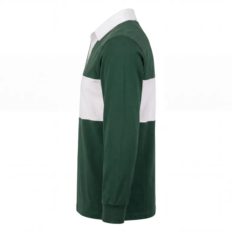 Custom rugby two-button collar jerseys, right side view