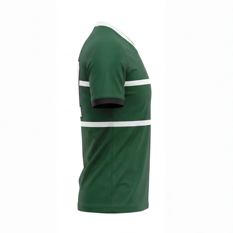 Custom rugby v-neck match jerseys, left side view