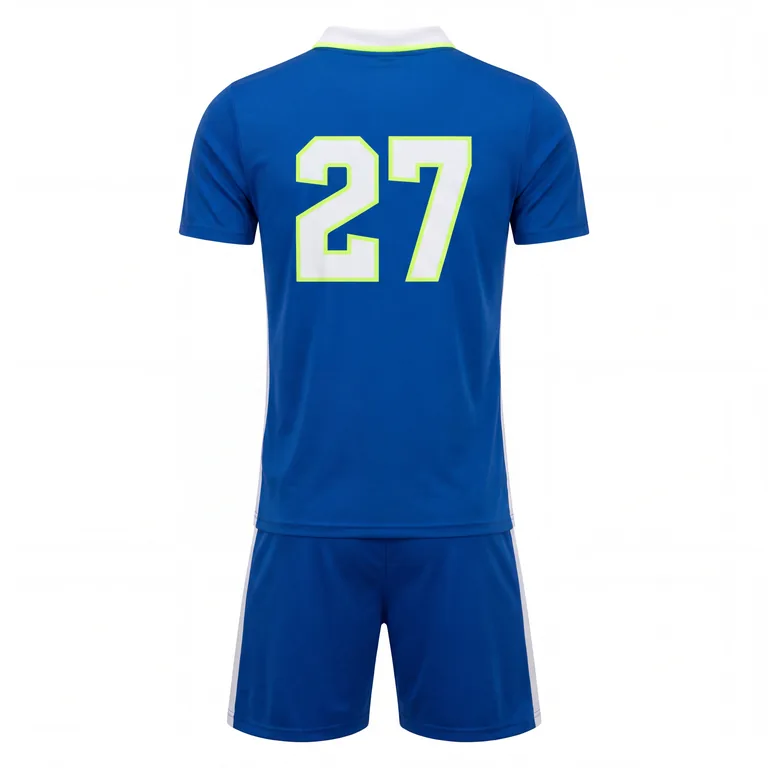 Custom soccer collared match uniforms, back view