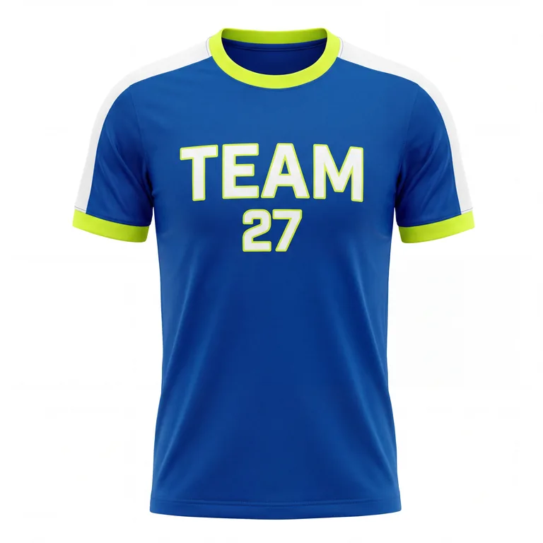 Custom soccer crew-neck match jerseys, front view