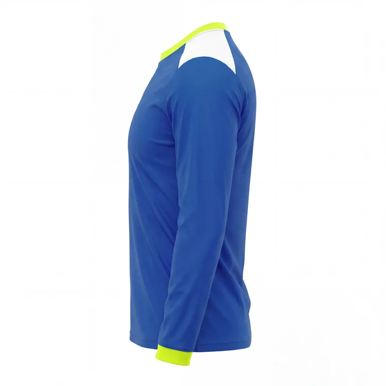 Custom soccer long-sleeve training shirts, right side view