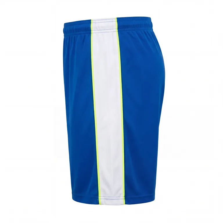 Custom soccer match shorts, left side view