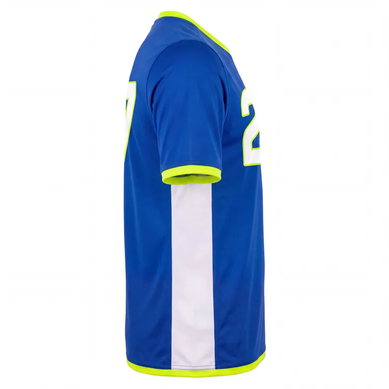 Custom soccer reversible jerseys, left side view