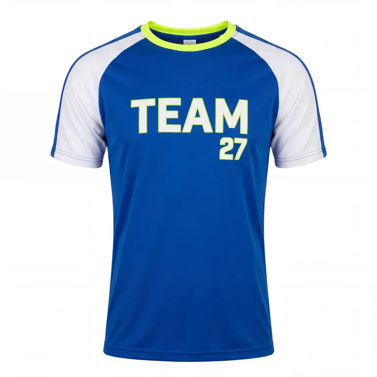 Custom soccer short-sleeve training shirts, front view