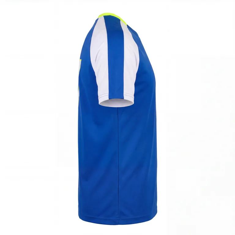 Custom soccer short-sleeve training shirts, left side view
