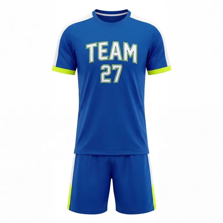 Custom soccer standard match uniforms, front view