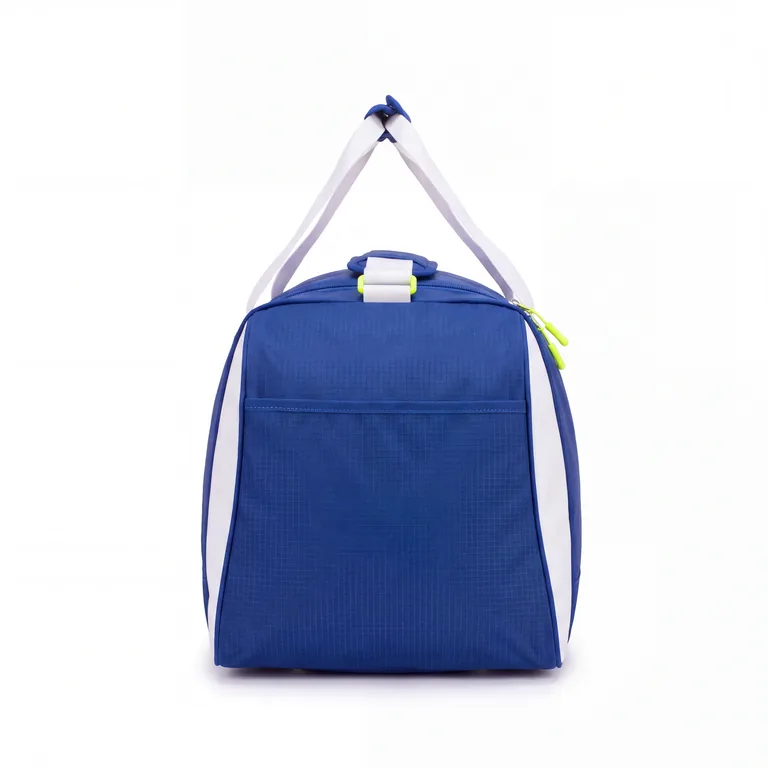 Custom soccer team duffel bags, left side view