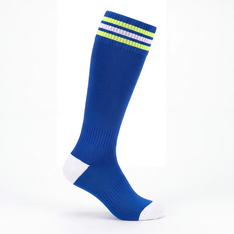 Custom soccer team socks, left side view