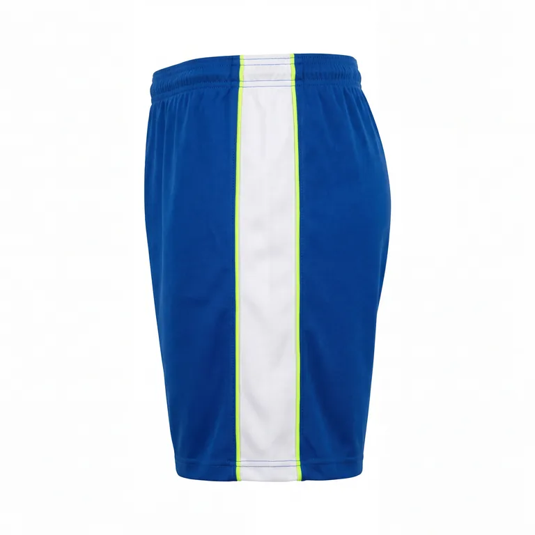 Custom soccer training shorts, left side view