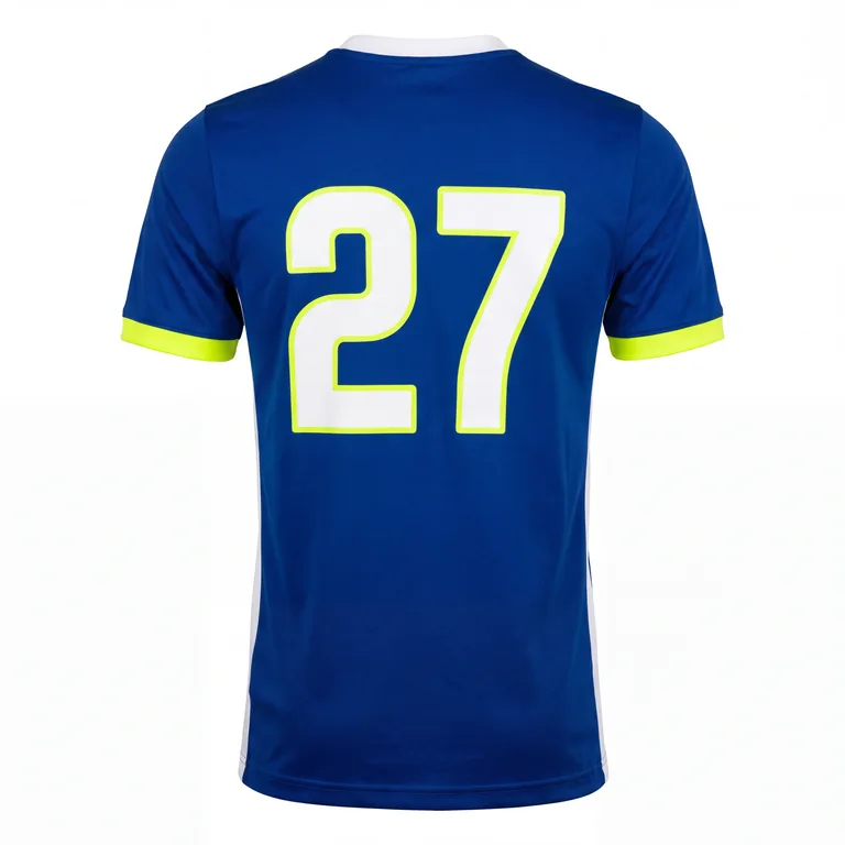 Custom soccer v-neck match jerseys, back view