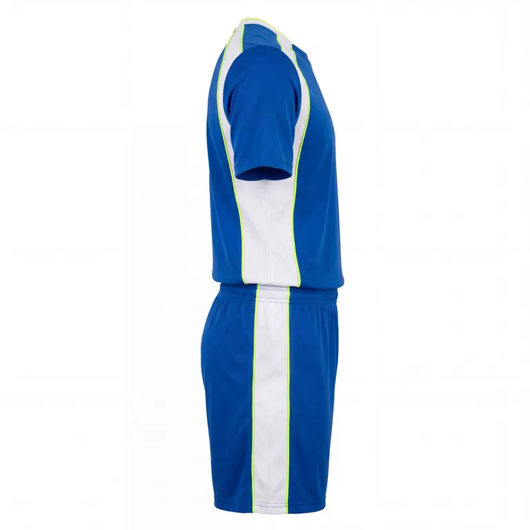 Custom soccer v-neck match uniforms, left side view