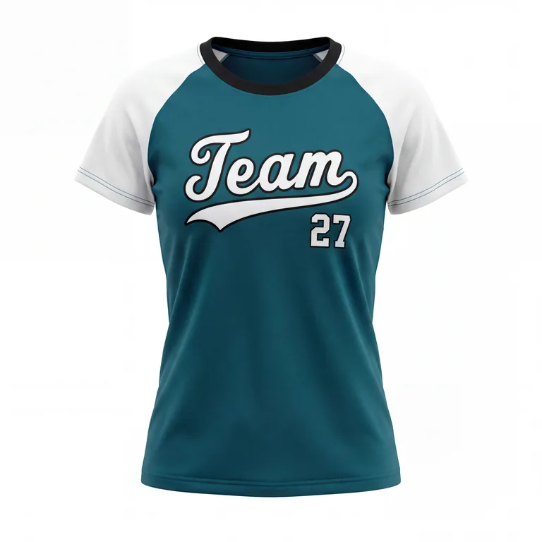 Custom softball crew-neck game jerseys, front view