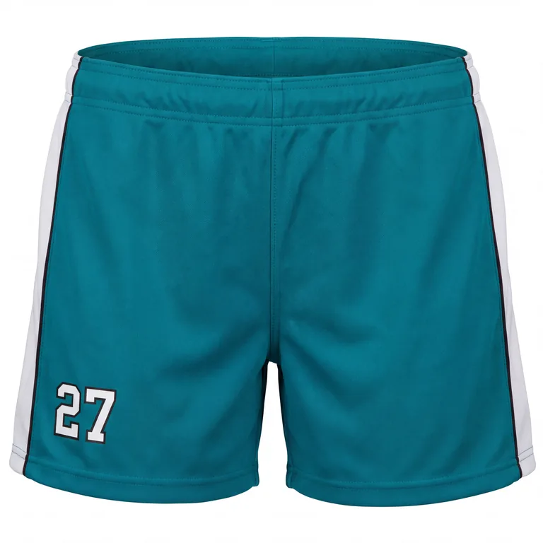 Custom softball game shorts, front view