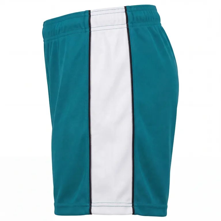 Custom softball game shorts, right side view