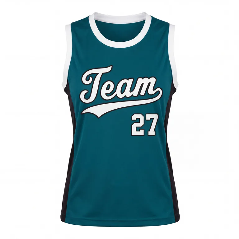 Custom softball sleeveless game jerseys, front view