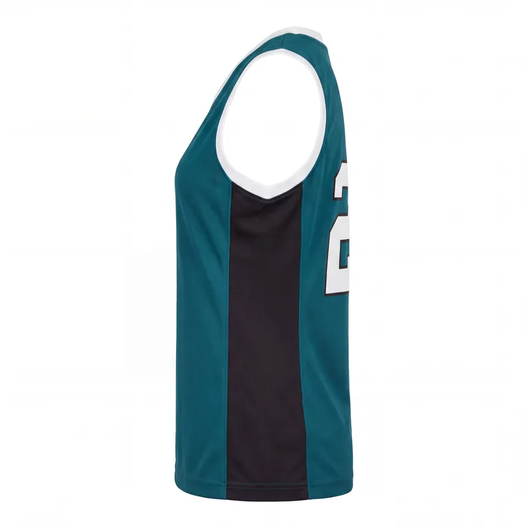 Custom softball sleeveless game jerseys, left side view