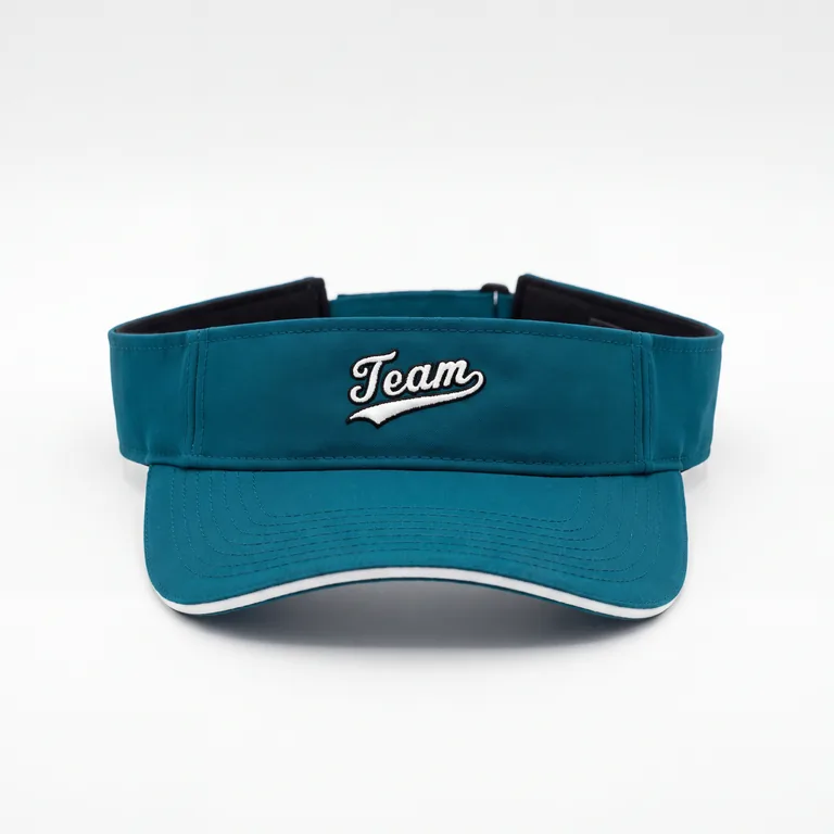 Custom softball team visors, front view